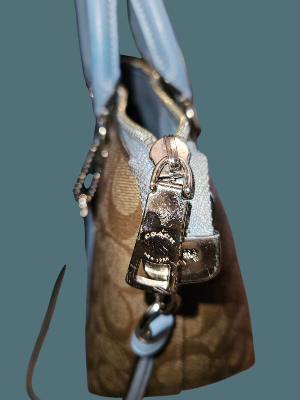 Coach Mini Emma Monogram Signature Canvas Top Handle Satchel Crossbody Bag - Picture 15 of 16